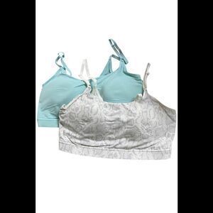 Uncover Women's 2pk Sewn-In Cup Lounge Bra Turquoise/SnakesSkin -